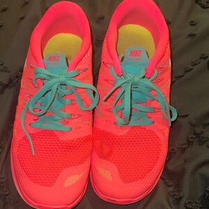 Nike Women's Athletic Shoes - Bright Pink and Aqua